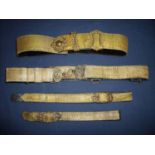 Post 1902 Artillery officers full dress waist belt, sword straps and cross belt with gold laced band
