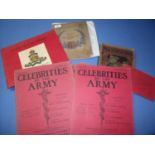 Selection of military ephemera and paperwork including Badges of HM Services, Royal Regiment of