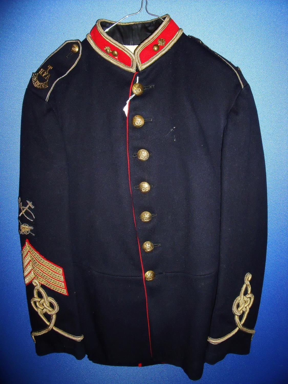 SNCO`s East Anglian Territorial Royal Field Artillery uniform comprising of jacket & trousers with