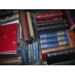 Two boxes of Victorian and later military related books including Her Majesties Navy in 3 half