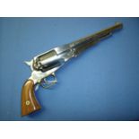 Euroarms Remmington New Model Army muzzle loading .44 revolver with nickel finish, serial no. 096518