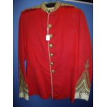Victorian 47th (Lancashire Regiment) officers scarlet tunic with gilt Tarifa Queens Crown buttons,