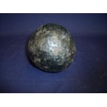 19th C cast metal cannonball (diameter approx. 12cm)