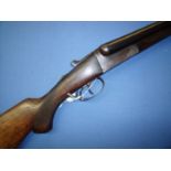 GSM 12 bore side by side shotgun, with 30 inch barrels, serial no. 4593 (shotgun certificate