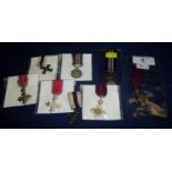 Group of miniature medals including George V Medal, Military Cross with fastening clip for Spink &