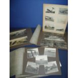 Collection of early military aircraft photographs and photographic prints including part album