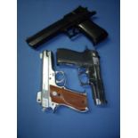 Three BB type pistols including Smith & Western, Desert Eagle and a TAH6513 Smith & Western Model