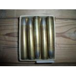 Vintage Kynock original boxed .500 3 inch cased soft nose rifle rounds (Nitro) (5) (section 1 cert