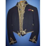 Victorian Cavalry Hussars type mess dress uniform with short outer jacket with medal ribbons