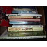 Box of mostly hard back books relating to Wellington, Waterloo, and Peninsular War