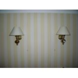 Four brass wall light fittings from bedroom 58