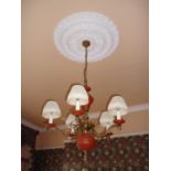 A pair of four twin branch wall lights and a pair of picture lights (room 21)