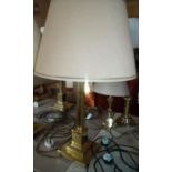 Brass Corinthian column table lamp