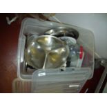 Large selection of residual kitchen contents including various containers, dispensers, sealed pack