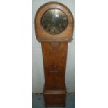 Small brass faced German movement lightwood cased grandmother clock (108cm high)
