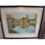 Framed and mounted limited edition signed print of Kirkby Lonsdale Bridge