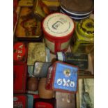 Box containing a quantity of various vintage tins