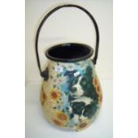 Milk pail/churn with painted and transfer detail