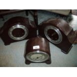 Three Bakelite type cased mantel clocks including Enfield (A/F)