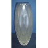 Large Lalique glass vase with frosted detail (38.5cm high) signed to the base with original