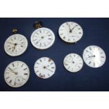 Collection of six pocket watch movements and one pocket watch face, various makers including