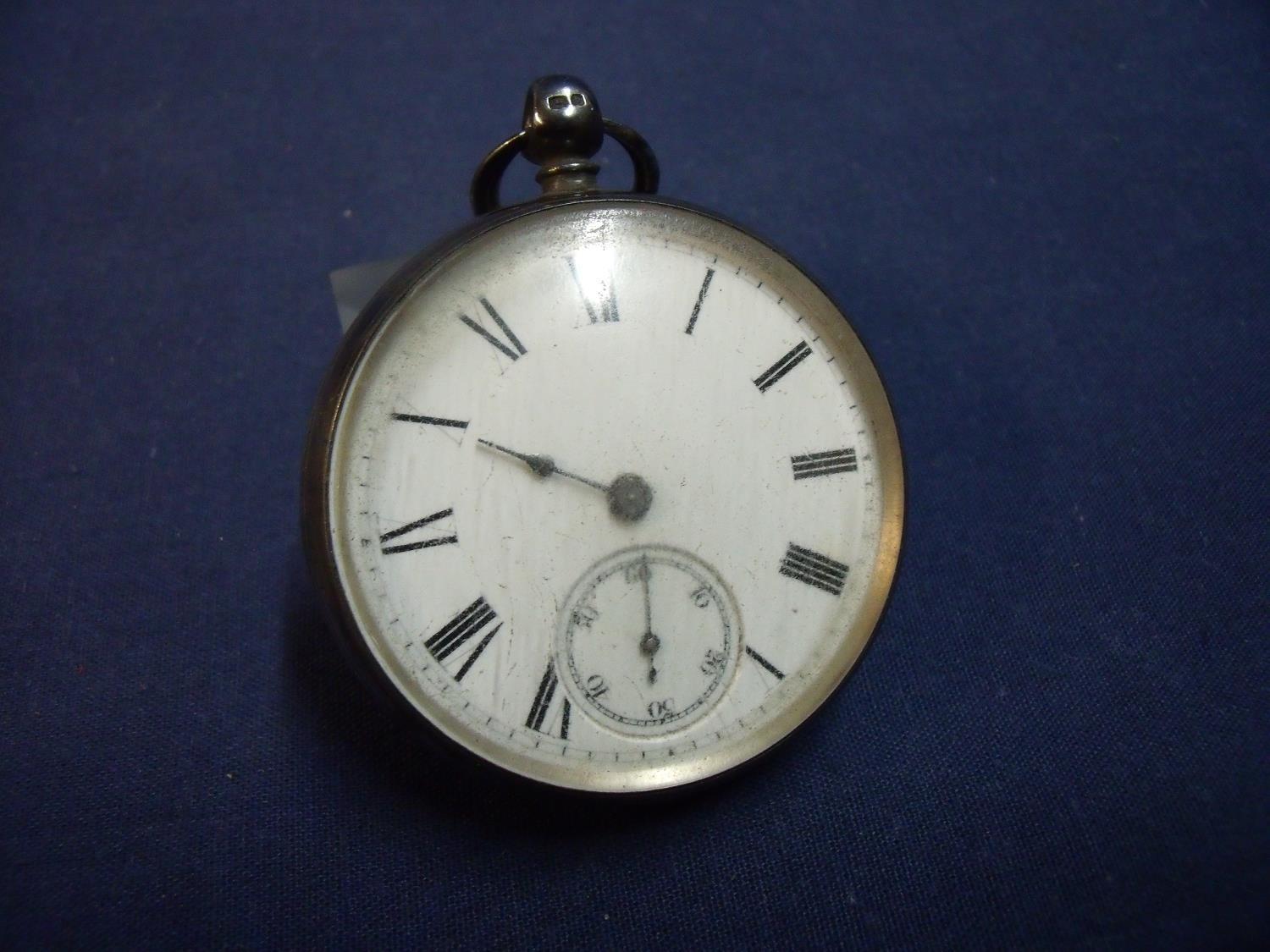 Birmingham silver hallmarked cased open faced pocket watch, movement marked 423477 with secondary