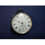 Birmingham silver hallmarked cased open faced pocket watch, movement marked 423477 with secondary