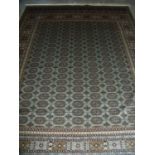 Green ground Bokhara carpet (280cm x 200cm)