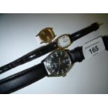 Military style wristwatch and two ladies wristwatches including Citizen