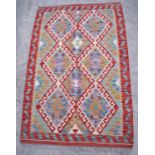 Vegetable dye wool Chobi Kelim rug (123cm x 83cm)