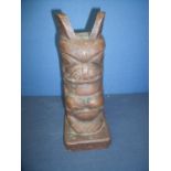 Carved wood American Indian style totem (30cm high)