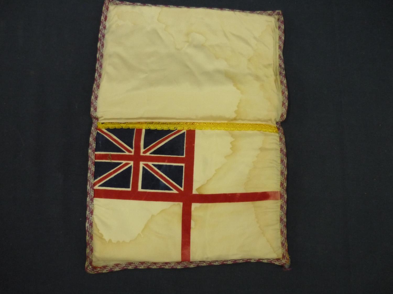 Mid - late 20th C embroidered Royal Navy wallet - Image 2 of 2