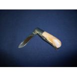 Small two bladed pocket knife by Vanaduim with two piece antler grip