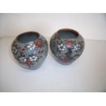 Pair of Chinese crackleglaze vases (height 12cm) A/F