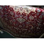 Red ground Keshan rug (200cm x 140cm)