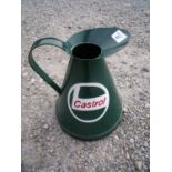 Reproduction painted tin Castrol Oil jug