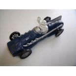 Cast metal Michelin racing car (length 26cm)