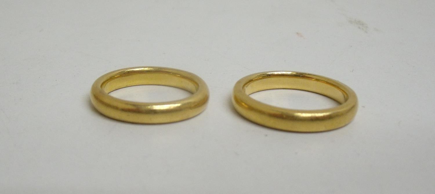 Two 22ct gold wedding bands (12g) - Image 2 of 2