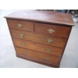 Early 20th C mahogany chest with two short drawers above three long drawers (107cm x 53cm x 103cm)