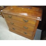 Early 20th century mahogany chest of three drawers (84cm x 44cm x 76cm)
