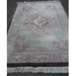 Large Chinese woollen blue ground rug (width 184cm x 300cm approx)
