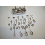 Large collection of various assorted enamel and other veneer spoons