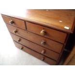 Victorian mahogany chest of two short above three long drawers (104cm x 49cm x 87cm)