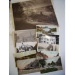 Framed photographic print of Pickering and a selection of Pickering related postcards