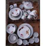Large quantity of Royal Worcester Evesham ware part dinner and breakfast service in two boxes