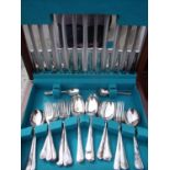 Wooden cased six place Sanderson silver plated canteen of cutlery