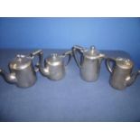 Four British Railway coffee and tea pots, one marked Midland Hotel Leicester, the others by Mappin &