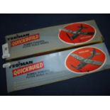 Two boxed Yeoman Quick Build Rubber Powered Flying Scale Model Planes, models Auster Autocar and D.