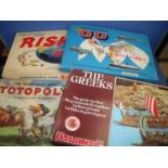 Four boxed vintage games including Risk, Go, Totopoly and The Greeks (4)