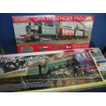 Boxed Hornby OO gauge GWR Passenger Freight Set and a boxed Flying Scotsman Train Set (2)